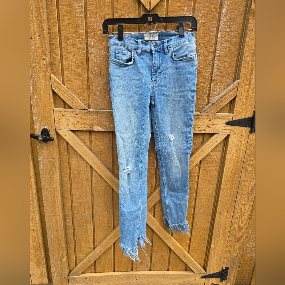 Distressed Blue Jeans
